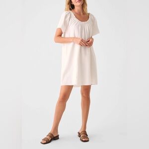 Faherty Annabelle Lightweight White Organic Cotton Dress